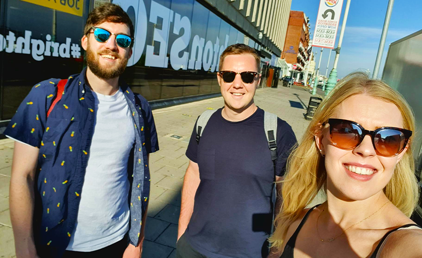 Adam, James and Ettie at BrightonSEO