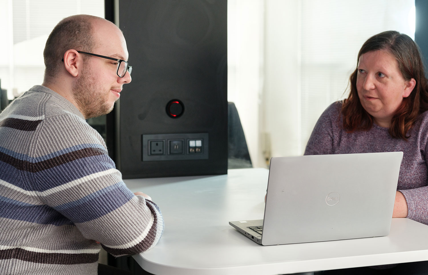 test team with a laptop