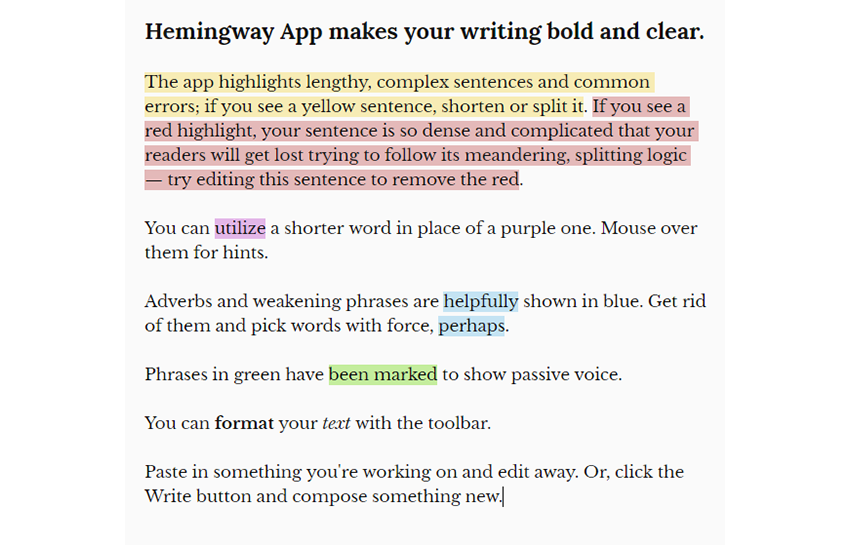 Hemingway Editor Tool