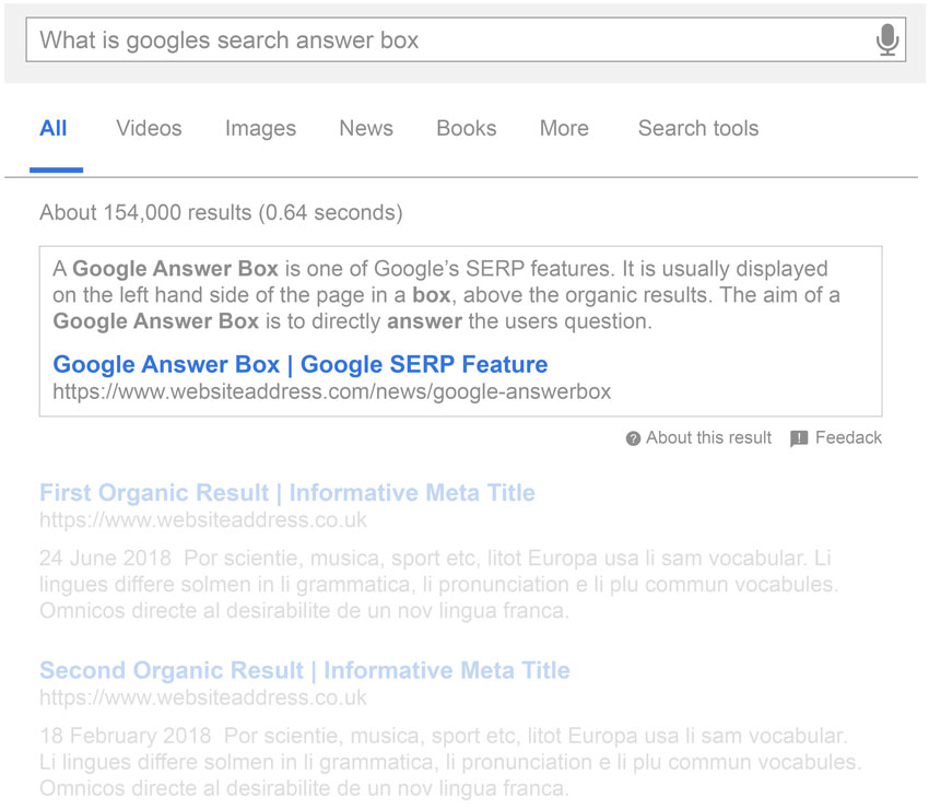 Google Search Box Results