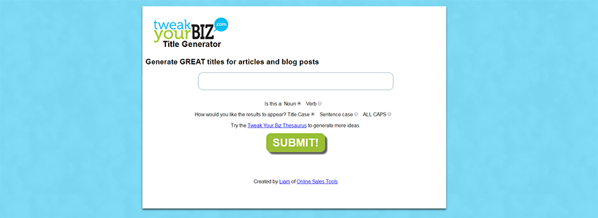 Title Generator | Tweak Your Biz