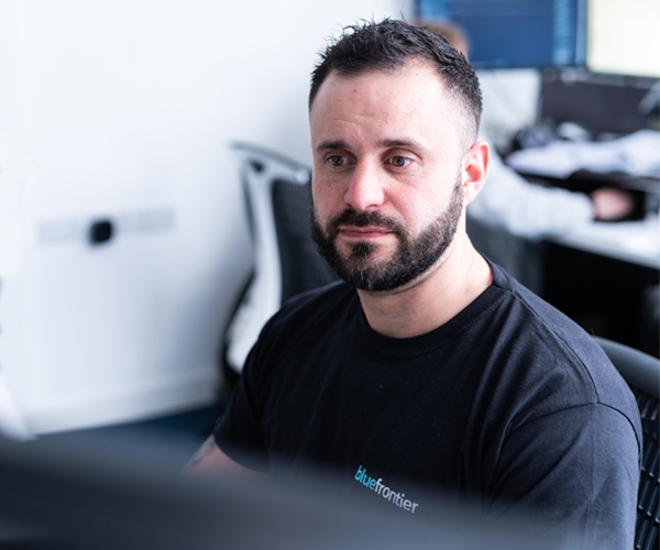 A cyber security engineer inspects a network