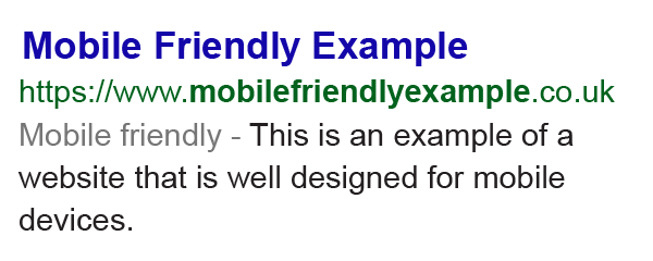 Mobile Friendly example