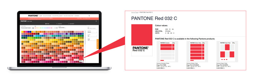 pantone colour picker